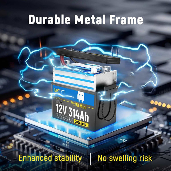 WattCycle 12V 314Ah Mini LiFePO4 Leisure Battery with Bluetooth | ECE R10 Certified