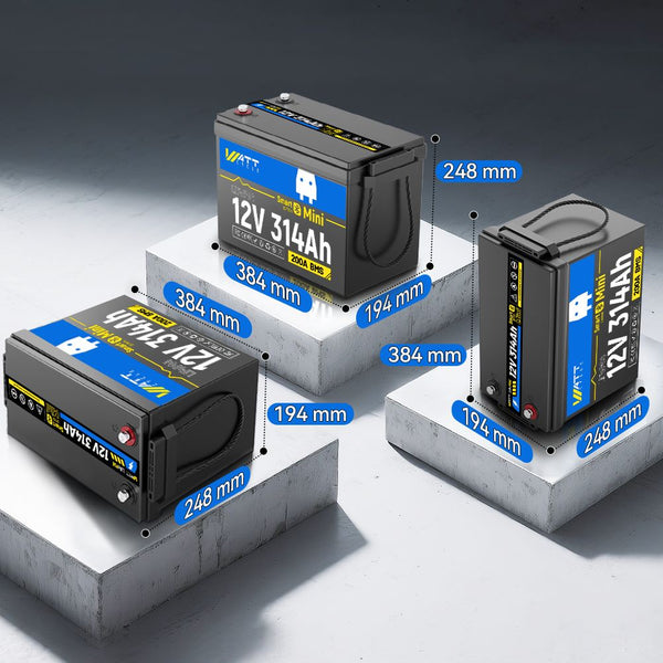 WattCycle 12V 314Ah Mini LiFePO4 Leisure Battery with Bluetooth | ECE R10 Certified