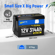 WattCycle 12V 314Ah Lithium LiFePO4 Leisure Battery UK