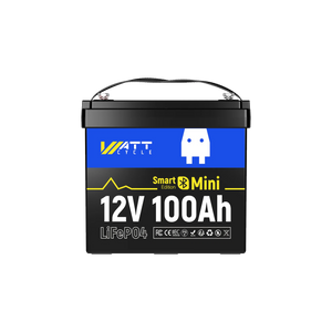 WattCycle 12V 100Ah Mini Bluetooth LiFePO4 Lithium Battery | ECE R10 Certified